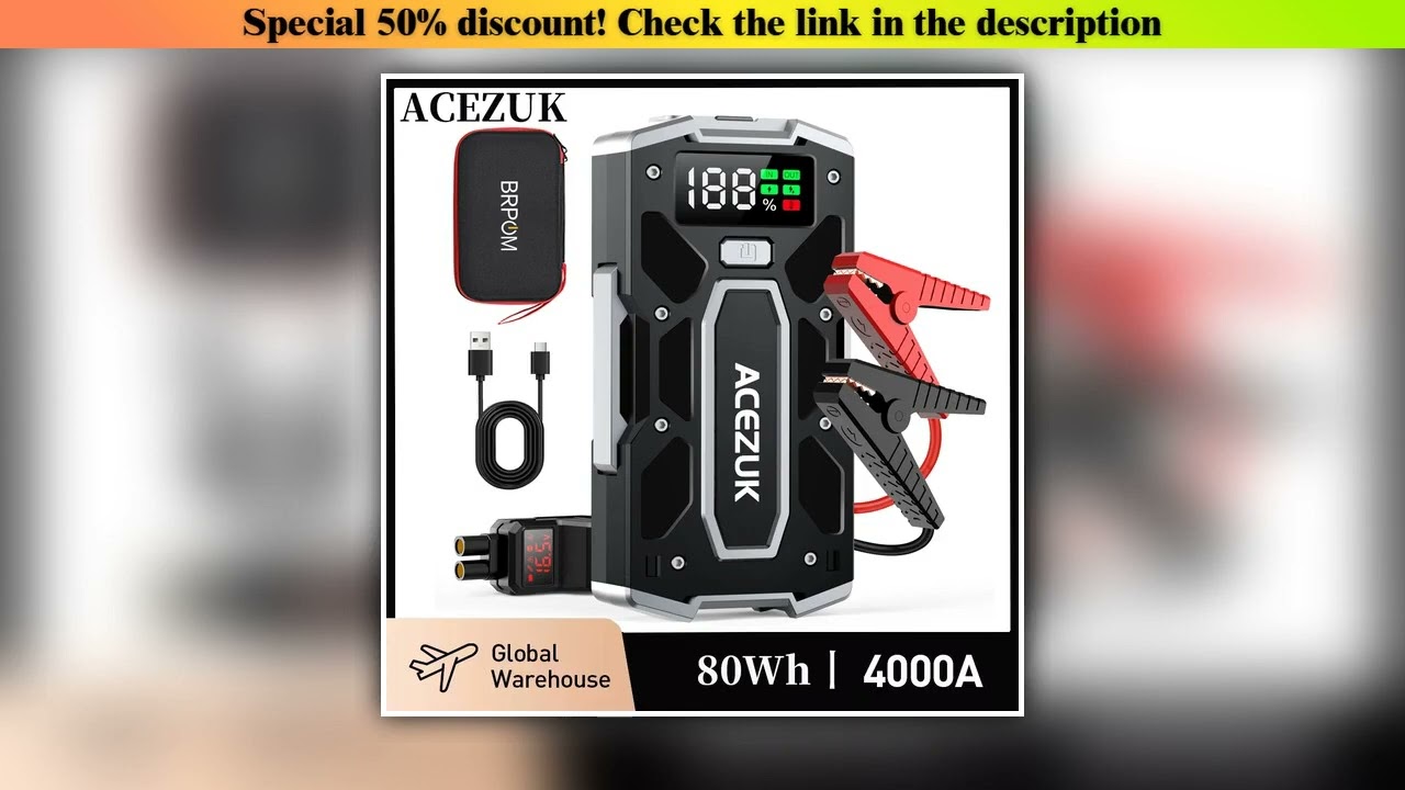 4000A Car Jump Starter Power Bank 12V 21800mAh Starting Device Emergency Car Battery Charge