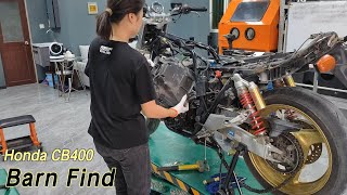 Honda CB400 Barn Find Rescue Time Lapse!