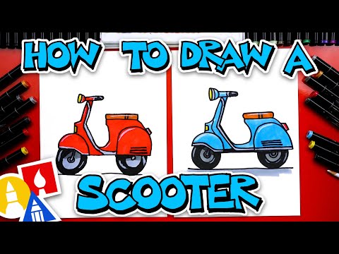 How To Draw A Scooter Motorcycle 