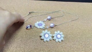 １００円ショップのキラキラビジューでイヤリングを作ってみました。