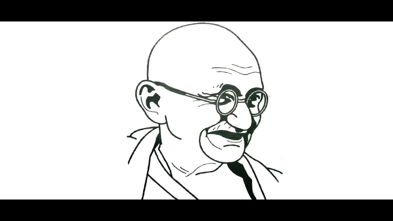 Mahatma Gandhi drawing | Gandhiji painting | 2 October | 2 October status |  Gandhiji easy painting - YouTube