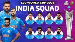 Team India Squad for T20 Worldcup 2024 / T20 Worldcup team for India