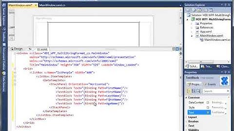 HDI WPF win video Multi String Format