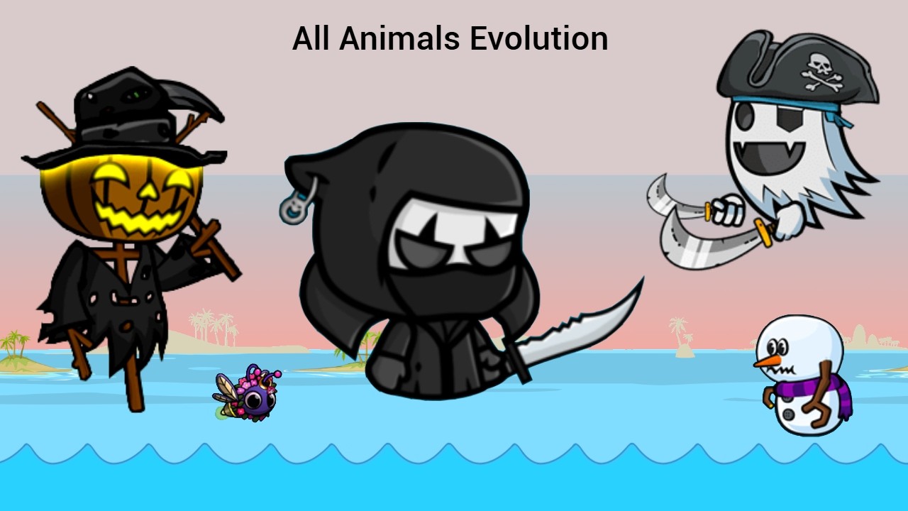 All Animals Evolution With Nightmare Reaper Halloween Pumpkin & Pirate Ghostly (EvoWorld.io)