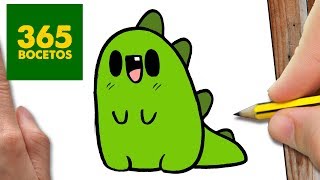 COMO DIBUJAR DINOSAURIO KAWAII PASO A PASO - Dibujos kawaii faciles