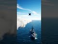 American A-10 Warthog in a Sudden Naval Engagement Over Open Waters