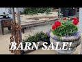 Barn sale farmhouse antiques topiaries garden country flowers architectural primitive