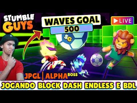 🔴STUMBLE GUYS LIVE: 🏆JOGANDO BLOCK DASH ENDLESS E BLOCK DASH LENDÁRIO COM INSCRITOS🏆 S.A - 0.100.2