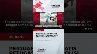 Penuh Perjuangan Petugas Tps Dan Polisi Bawa Kotak Suara Terjang Arus Sungai shorts tvone news