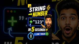 JavaScript string to number conversion with Unary Plus ➕ in 5 seconds (1 line trick ⚡) #weberfly