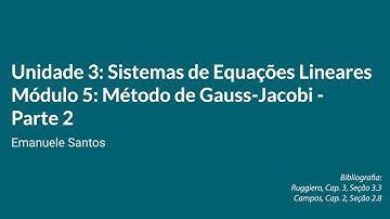 Implementação do Método de Gauss-Jacobi