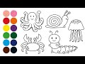 ANIMALES INVERTEBRADOS dibujar y colorear para niños - Dibujar con Vivaldi, Handel y otros