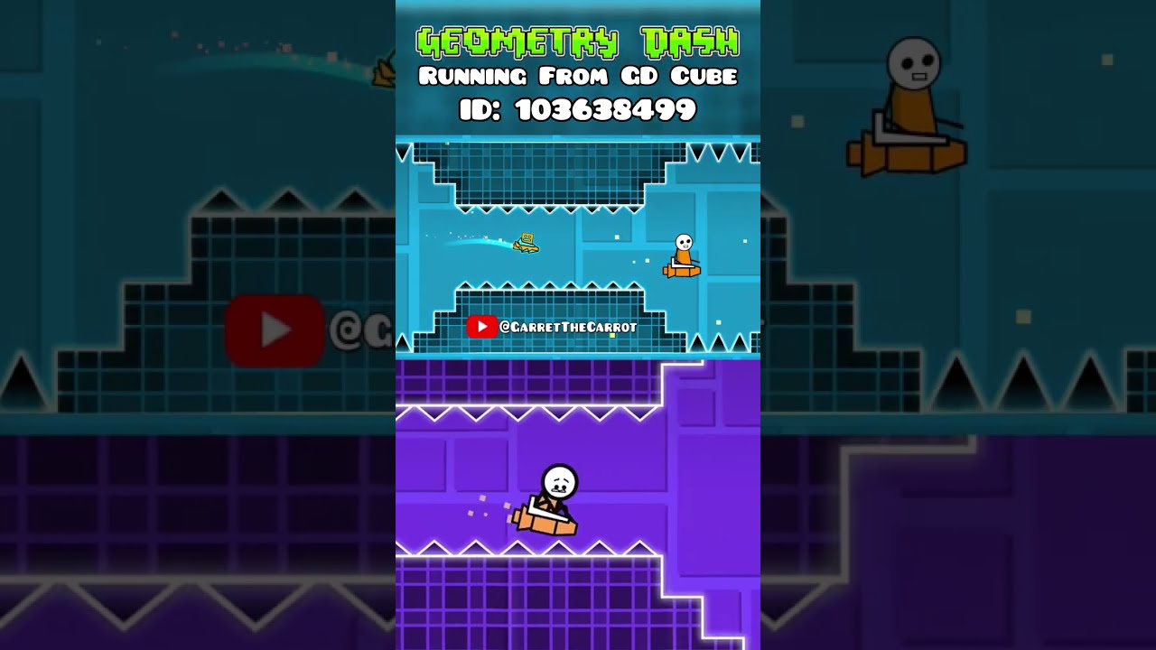 Running From GD Cube In Geometry Dash Gd Robtop Geometrydash Shorts