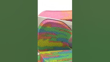 Rainbow Kinetic Sand Slice ASMR 🌈 Oddly Satisfying!