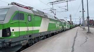 700 meter long steel coil train departs