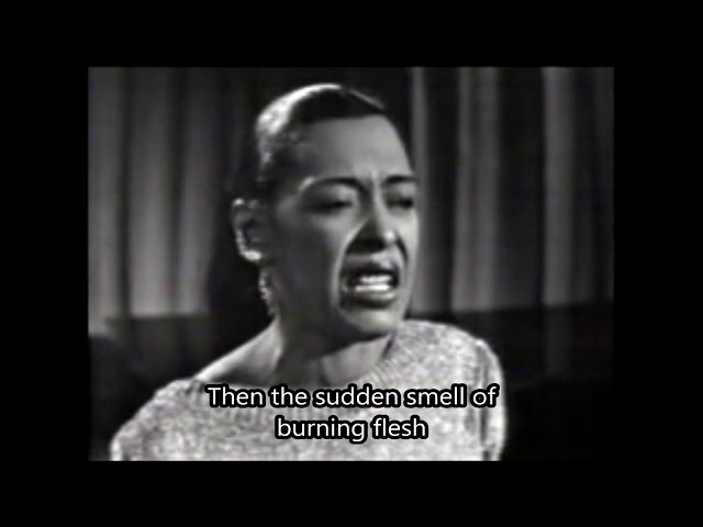 Billie Holiday Strange Fruit with Lyrics on Screen class=