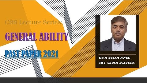 CSS | GSA Past Paper 2021 | Ability Part | Q # 6