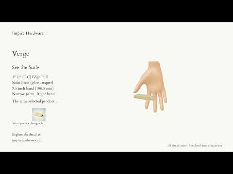 Video preview: Verge, Satin Brass (gloss lacquer) / 3" (2" C-C)