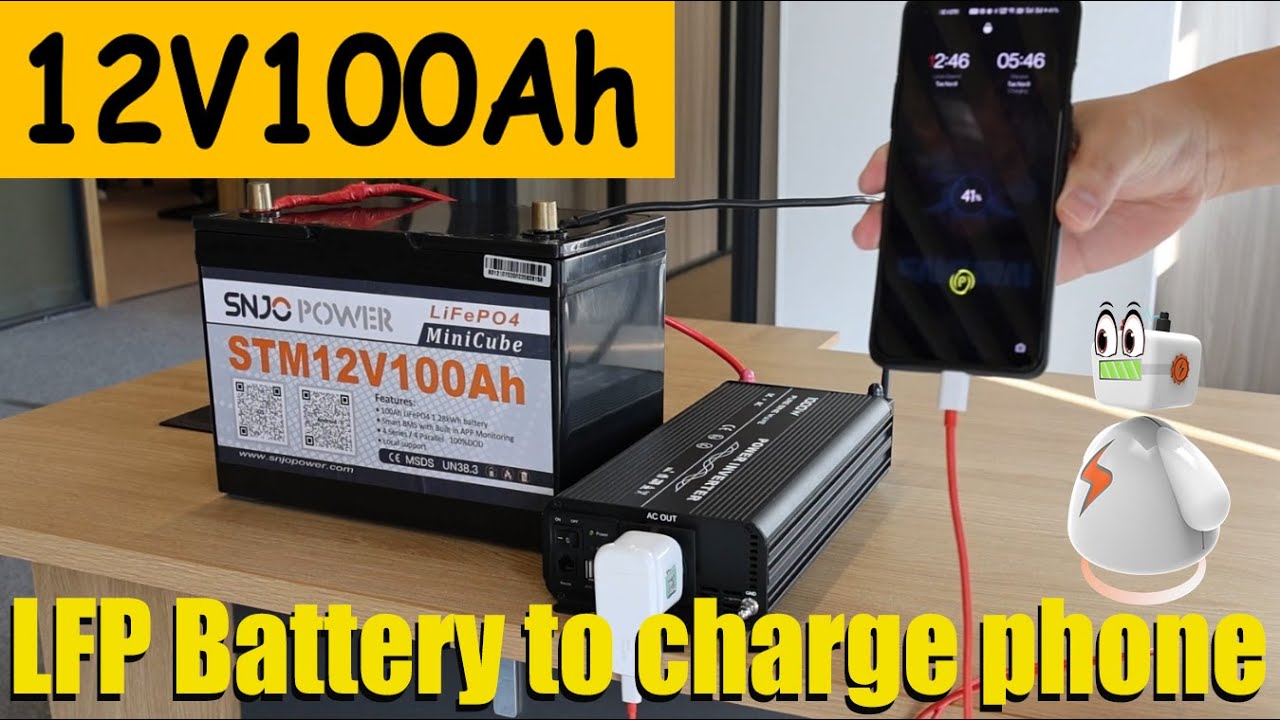SNJO/12V DC 100Ah Lithium Battery Application Battery to charge phone