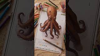 Kraken Rises From the Page 🦑 Drawing Comes to Life #shorts #aiart #kraken