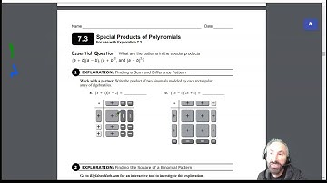 7.3 Special Products of Polynomials 1