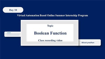 Class recording video (day 10) Boolean Function
