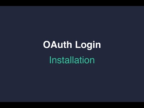 Oauth Login Version 2 Installation