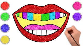 🌈How To Draw Glitter Lips | Drawing & Coloring For Kids | Chiki Art | HooplaKidz How To