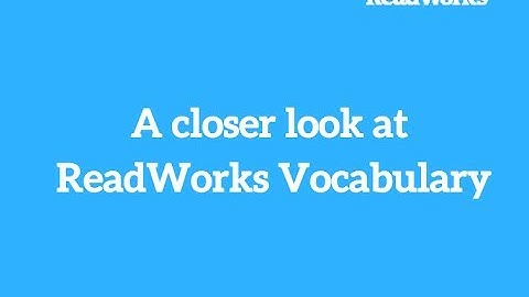 A closer look at ReadWorks Vocabulary
