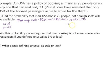Binomial Probabilities   Airline Example