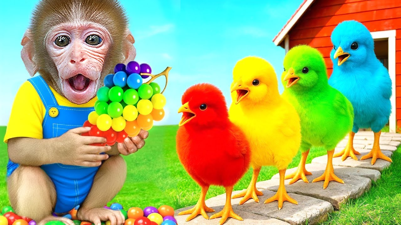 Mono BuBu Construye Una Granja Mágica Y Cuida A Los Patitos Adorables - BuBu Mexican