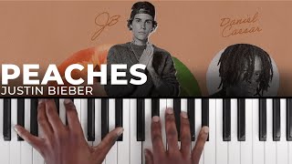 Video thumbnail of "How To Play "PEACHES" By Justin Bieber (Tiny Desk) | Piano Tutorial (Pop R&B Soul)"