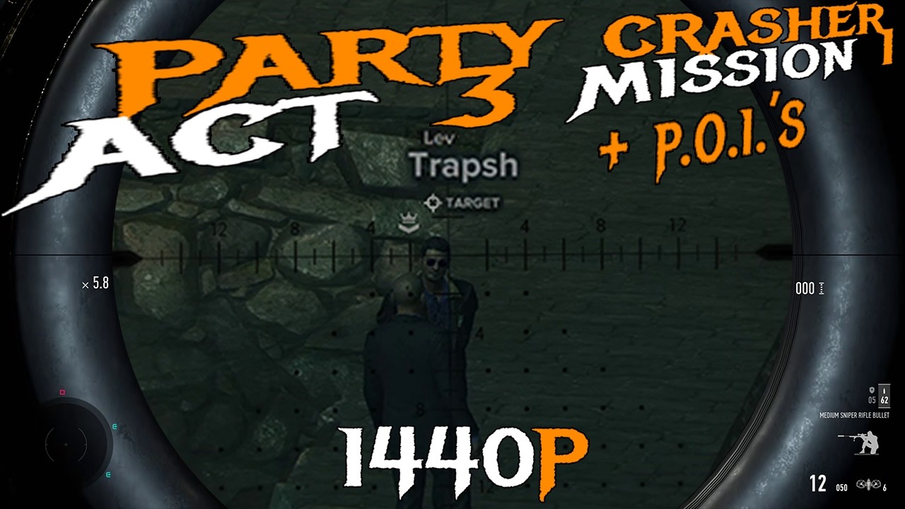 SGW3 Party Crasher ACT 3 Mission 1 kill MWT Lev Trapsh + scare Mayor Klosovic into hiding time stamp