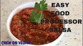 Easy food processor salsa. i have been making this salsa for about 30
years and it is always a crowd pleaser., here what you will need:, 2
cans fire roasted tomatos, 3-4 tomatillos, 1 bunch ...
