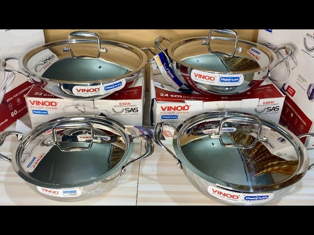 Vinod Stainless Steel Kadai with Lid 4.5 Liters