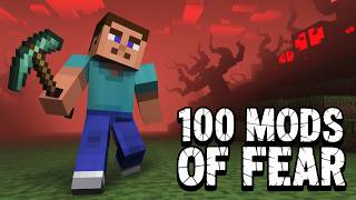 MINECRAFT 100 HORROR MODS CHALLENGE - This Got Too Dark