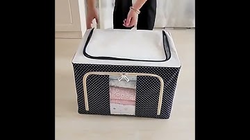 100L Large Capacity Clothes Storage Box Foldable Dustproof Wardrobe Organize Oxford Cloth