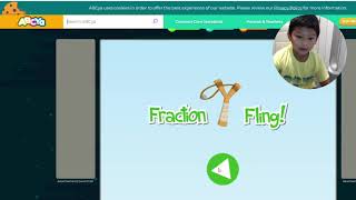 Aadit play's 'Fraction Fling' on ABCya