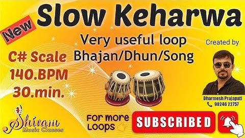 Slow Keharwa loop | Dholak-Tabla mix | C#, 140 BPM | Usefull for Bhajan, kirtan, songs |