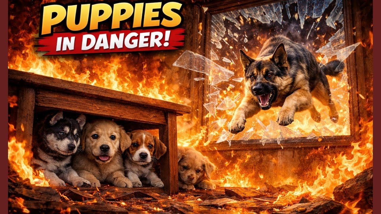 Mother Dog Runs Back Into the Fire for Her Puppies/ Hope for Paws Dog rescue