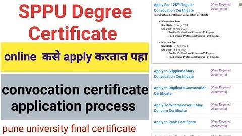 How to apply SPPU Degree certificate . apply for convocation certificate process 2024