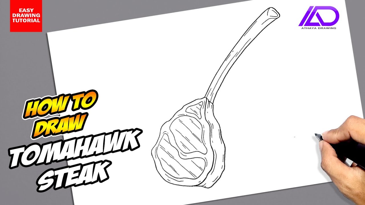 How to draw Tomahawk Steak - YouTube