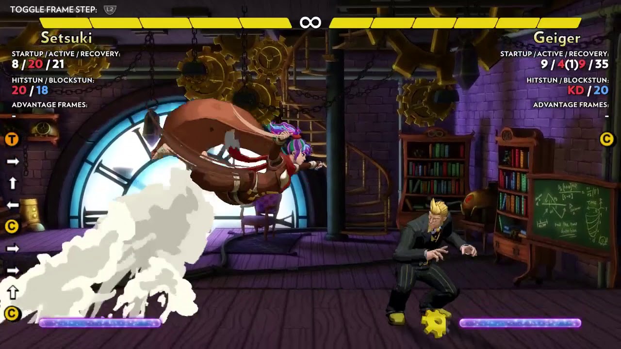 Setsuki Okizeme Reversal Bait Vs Geiger gC with 4 Damage Punish Variation