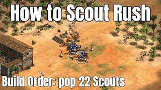 How to Scout Rush in Age of Empires 2 Defintive Edition | Build Order: pop 22 Scouts