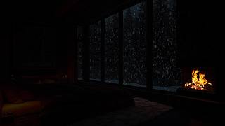 Healing Winter Night with Fireplace &amp; Blizzard (No Ads)❄️Remove Insomnia • Calm Anxiety • Deep Rest