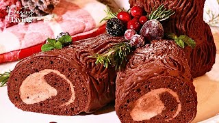 Moist Buche De Noel (Christmas Yule Log Cake) | Soft, Moist &amp; Rich!❄️