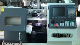 HC-30N Gang type CNC lathe + U-type auto loading/unloading HC-30N數控車床專用機(U型自動進退料裝置)
