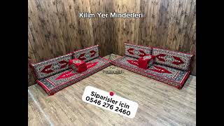 Kilim Dokuma Yer Minderi Takımları. 28 Dansit Süngerli Kaliteli Kilim - Abone Olabi̇li̇r Mi̇si̇ni̇z Tşk