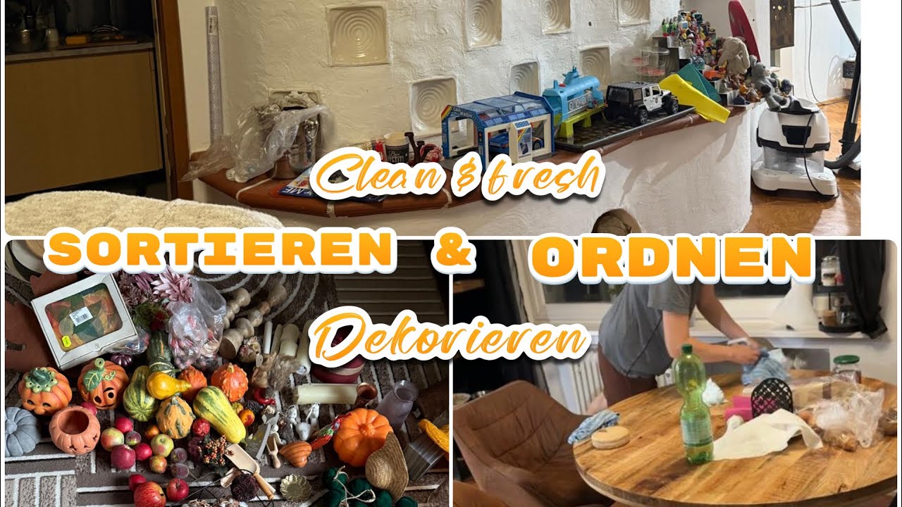 Clean with me /aussortieren ordnen dekorieren/putzmarathon 10.25