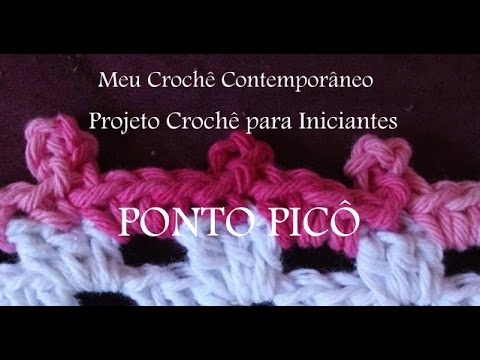 Projeto Crochê para Iniciantes - PONTO PICÔ crochê passo a passo caminho de mesa